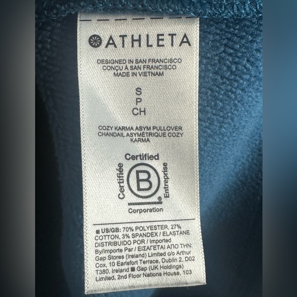 Athleta Zip Neck Cozy Crossover Fleece Sweatshirt, Size Small - Picture 11 of 15